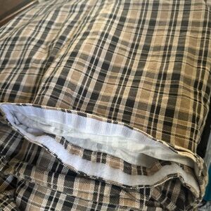 Plaid duvet cover queen bed set